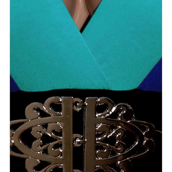 Funfash Plus Size Black Color Block Maxi Dress - Picture 2 of 7